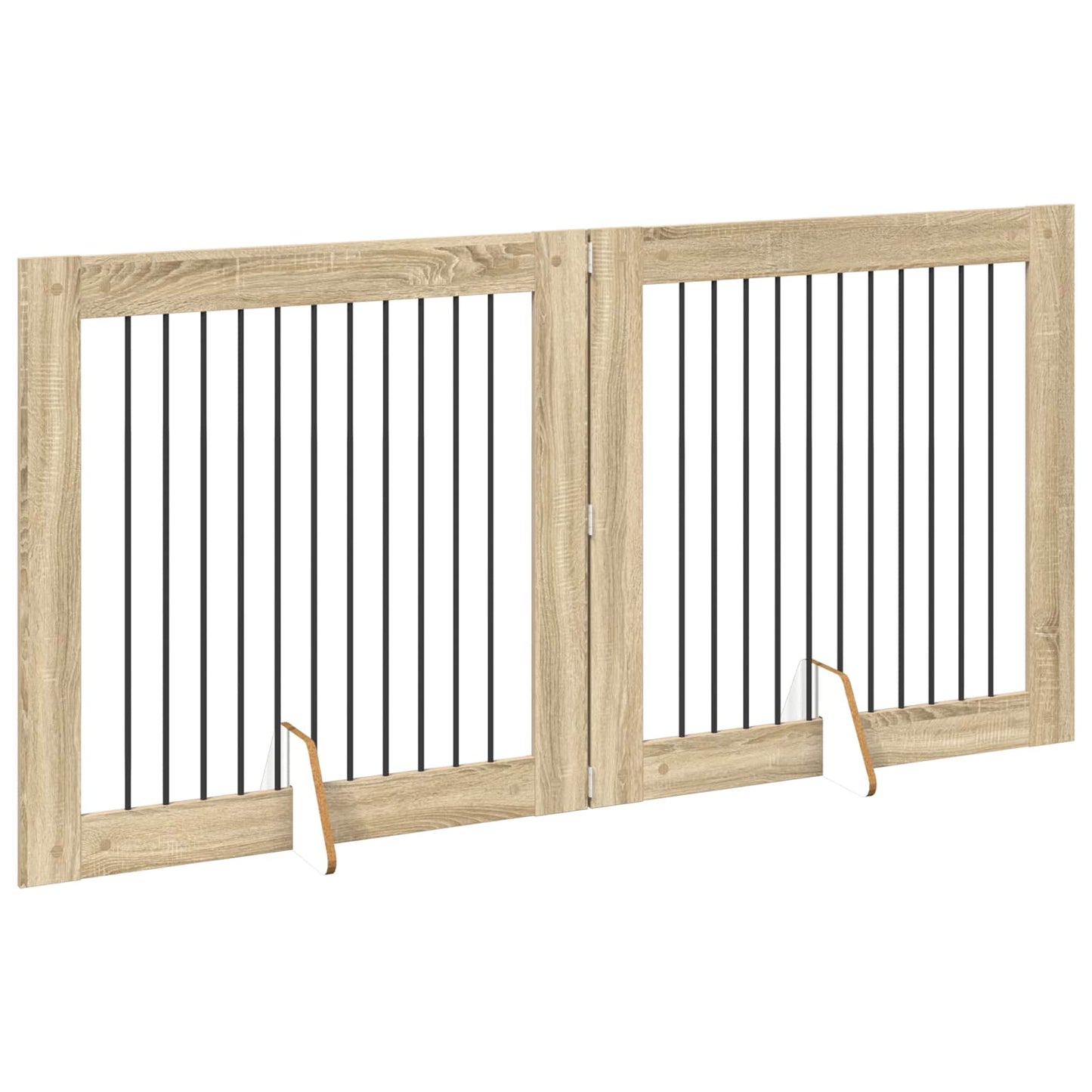 Cancello per cani con supporti 2 pcs Rovere Sonoma 100 x 100 cm | homemem39