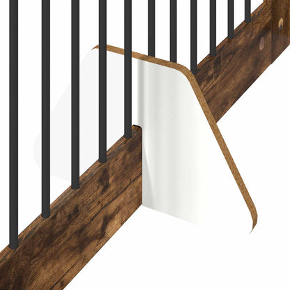 Cancello per cani con supporti 2 pcs Rovere Fumo 100 x 100 cm | homemem39