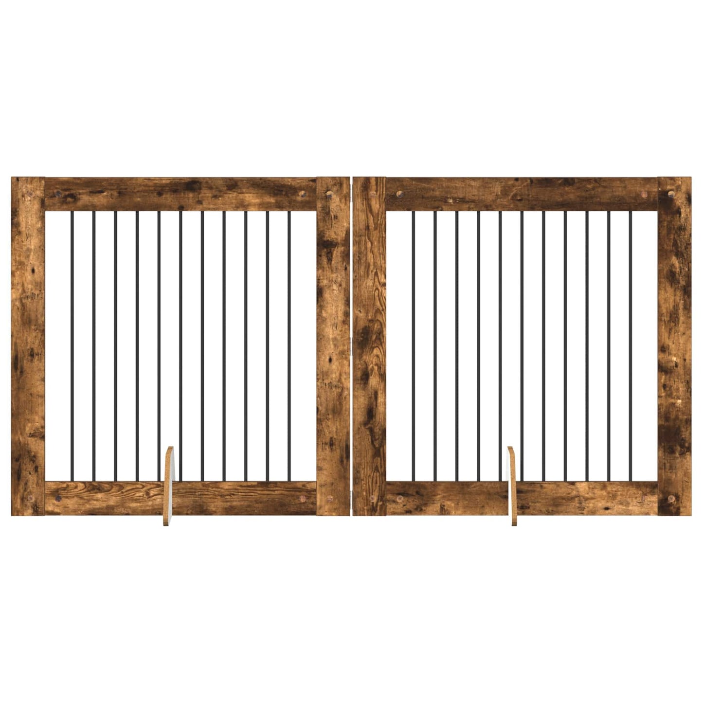 Cancello per cani con supporti 2 pcs Rovere Fumo 100 x 100 cm | homemem39