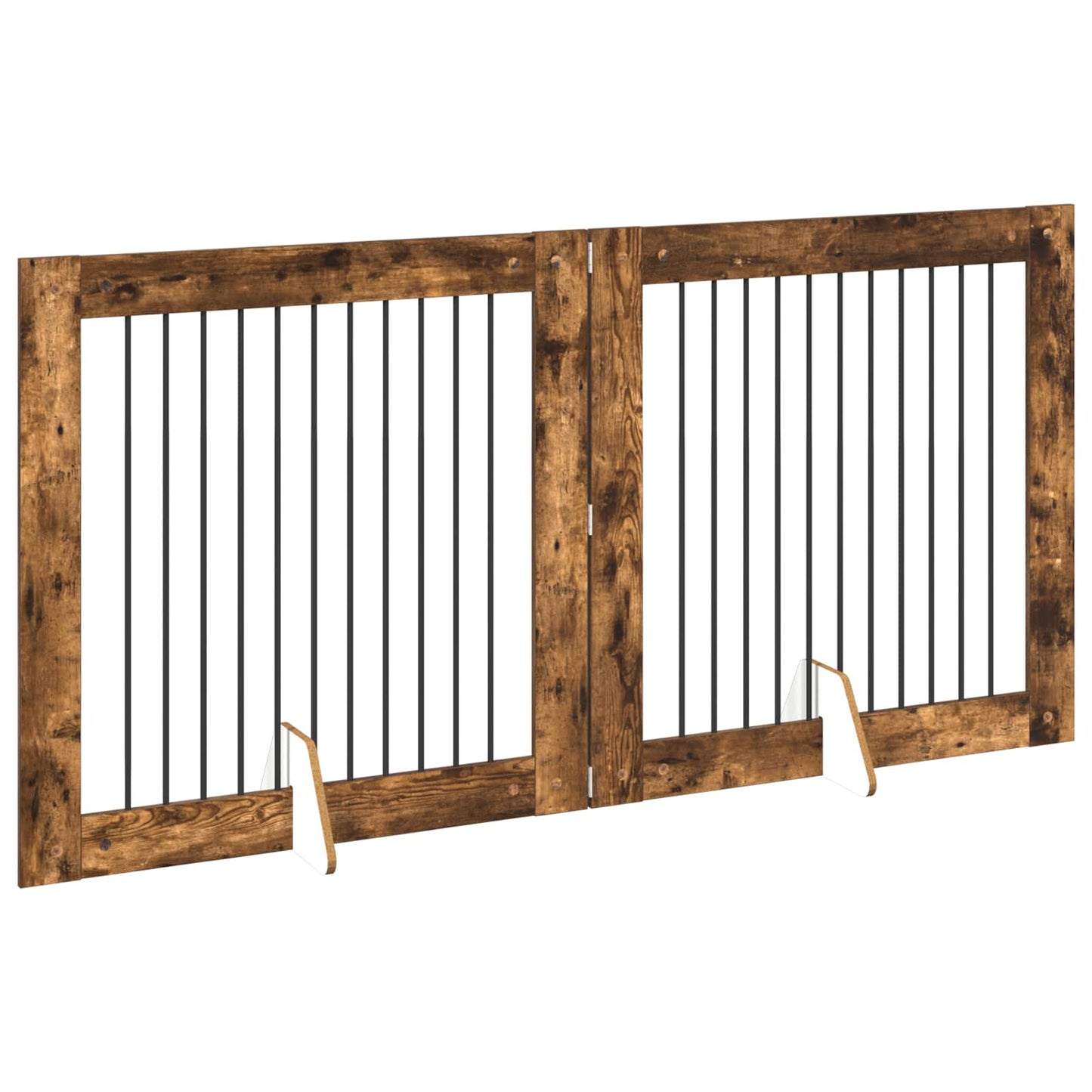 Cancello per cani con supporti 2 pcs Rovere Fumo 100 x 100 cm | homemem39