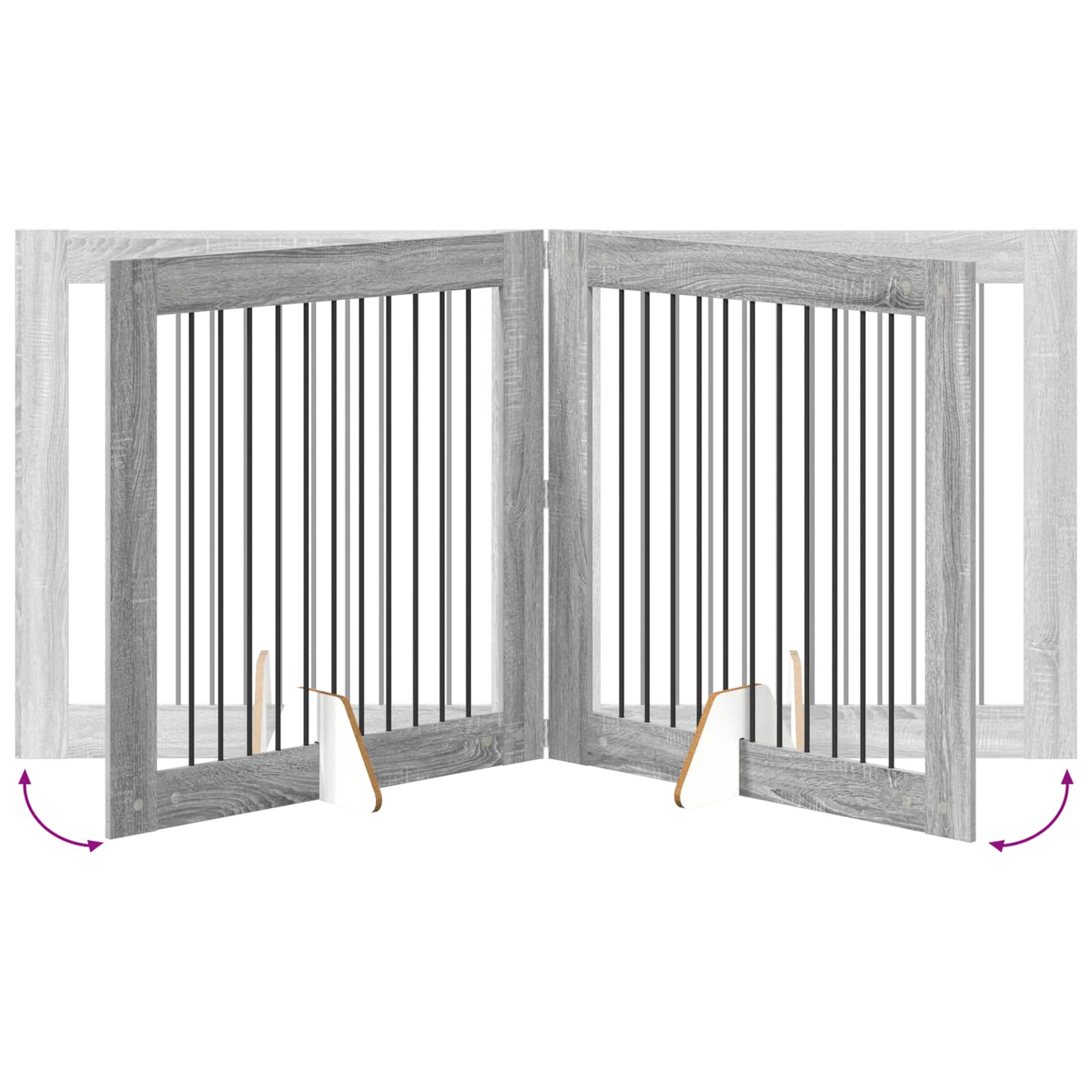 Cancello per cani con supporti 2 pcs Grigio Sonoma 100 x 100 cm | homemem39