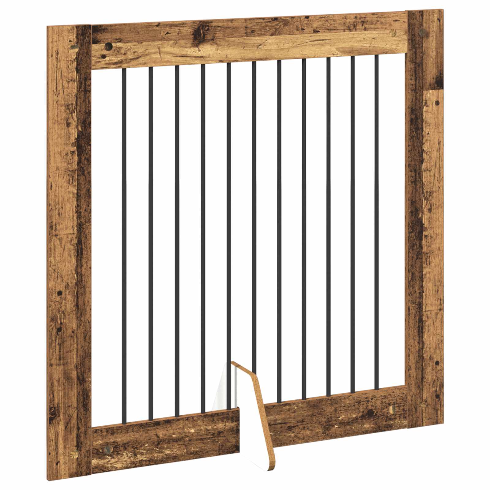 Cancello per cani con supporti 2 pcs Legno antico 100 x 100 cm | homemem39