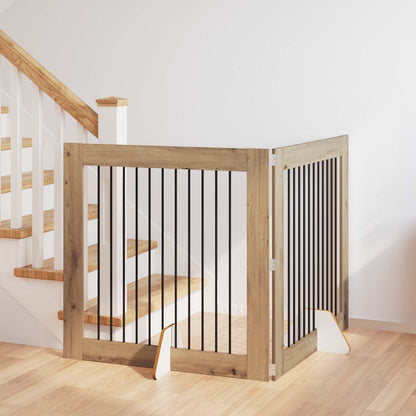 Cancello per cani con supporti 2 pcs Rovere Artigianale | homemem39