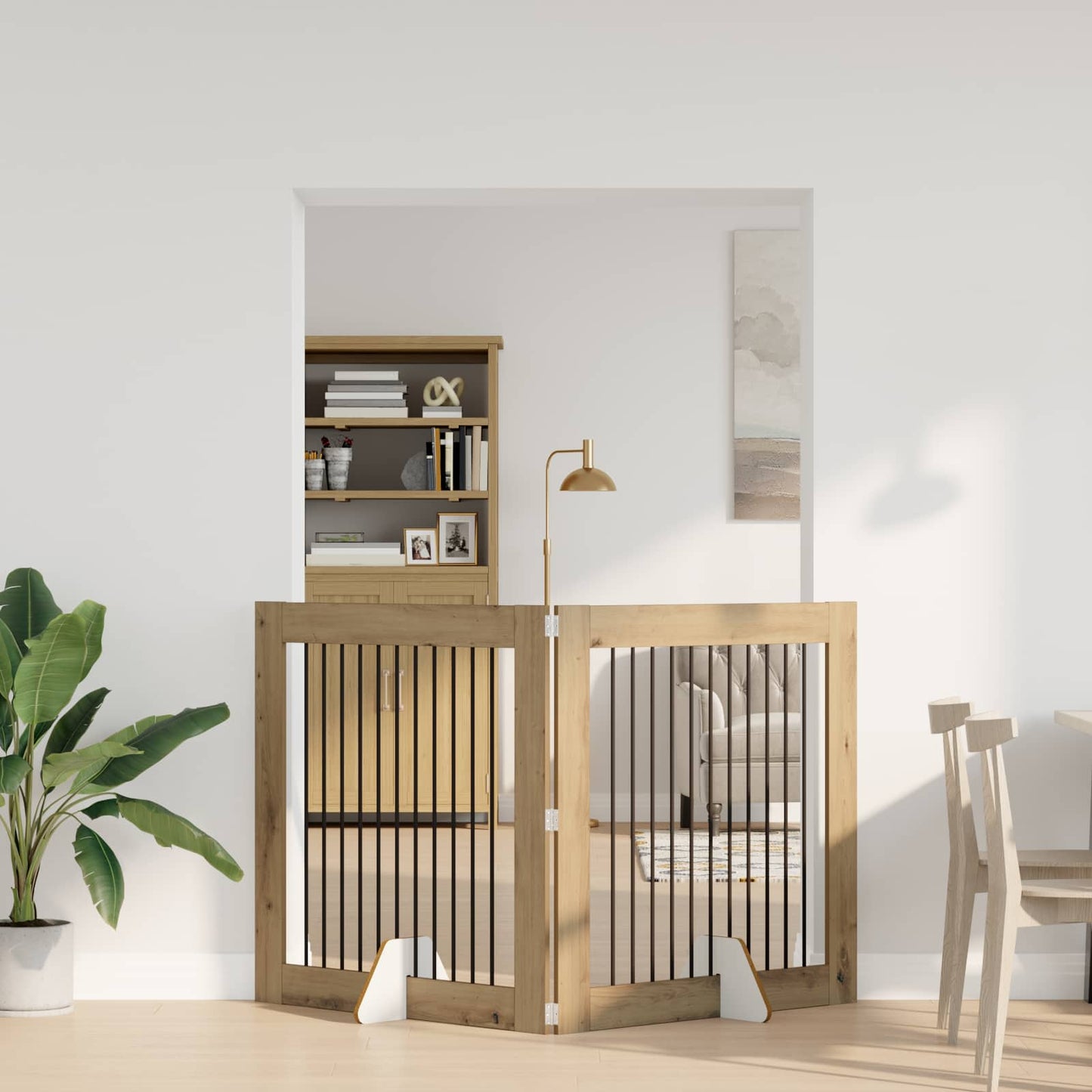 Cancello per cani con supporti 2 pcs Rovere Artigianale | homemem39