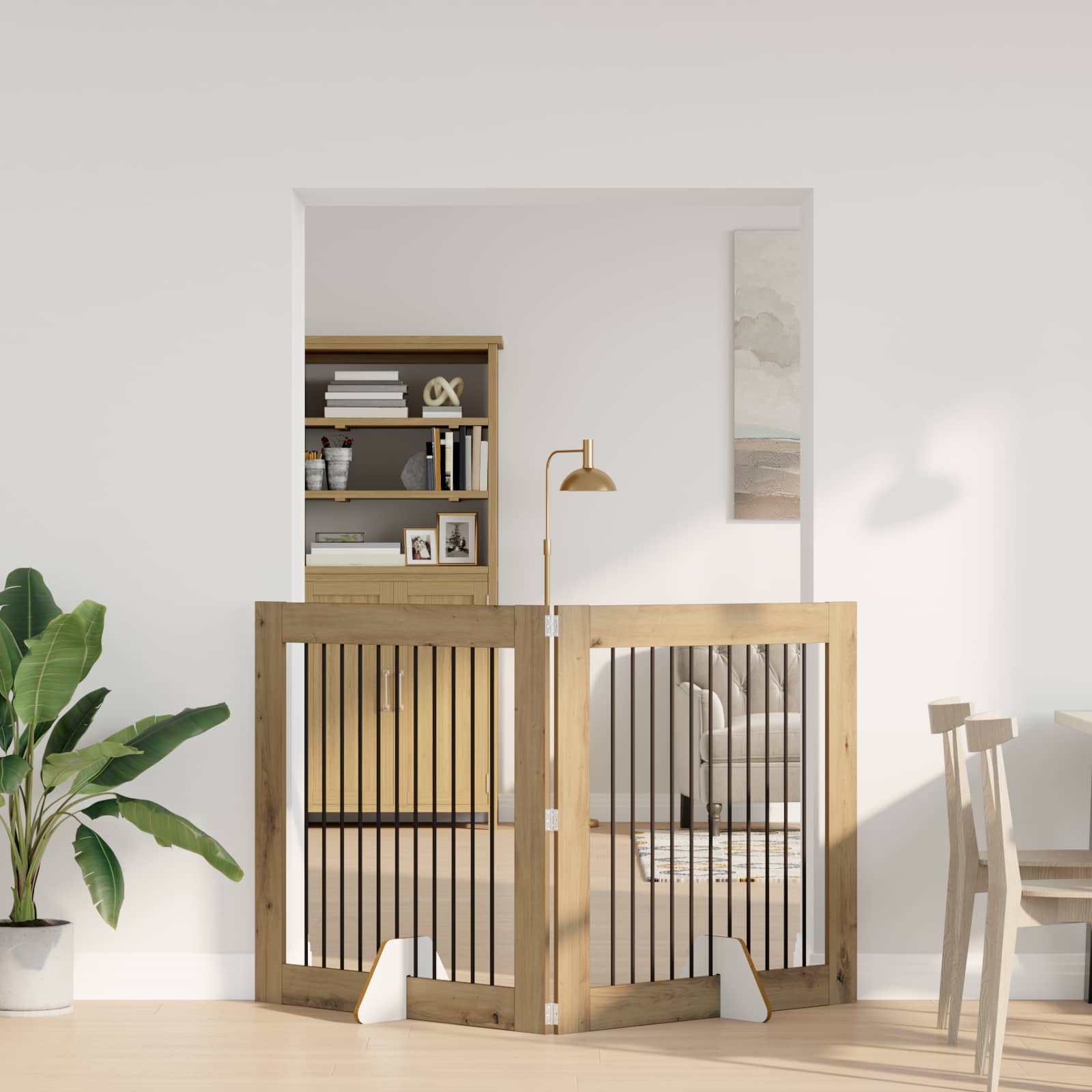 Cancello per cani con supporti 2 pcs Rovere Artigianale | homemem39