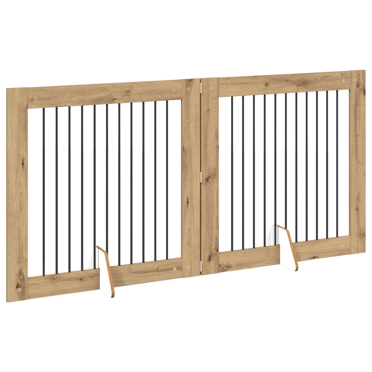 Cancello per cani con supporti 2 pcs Rovere Artigianale | homemem39