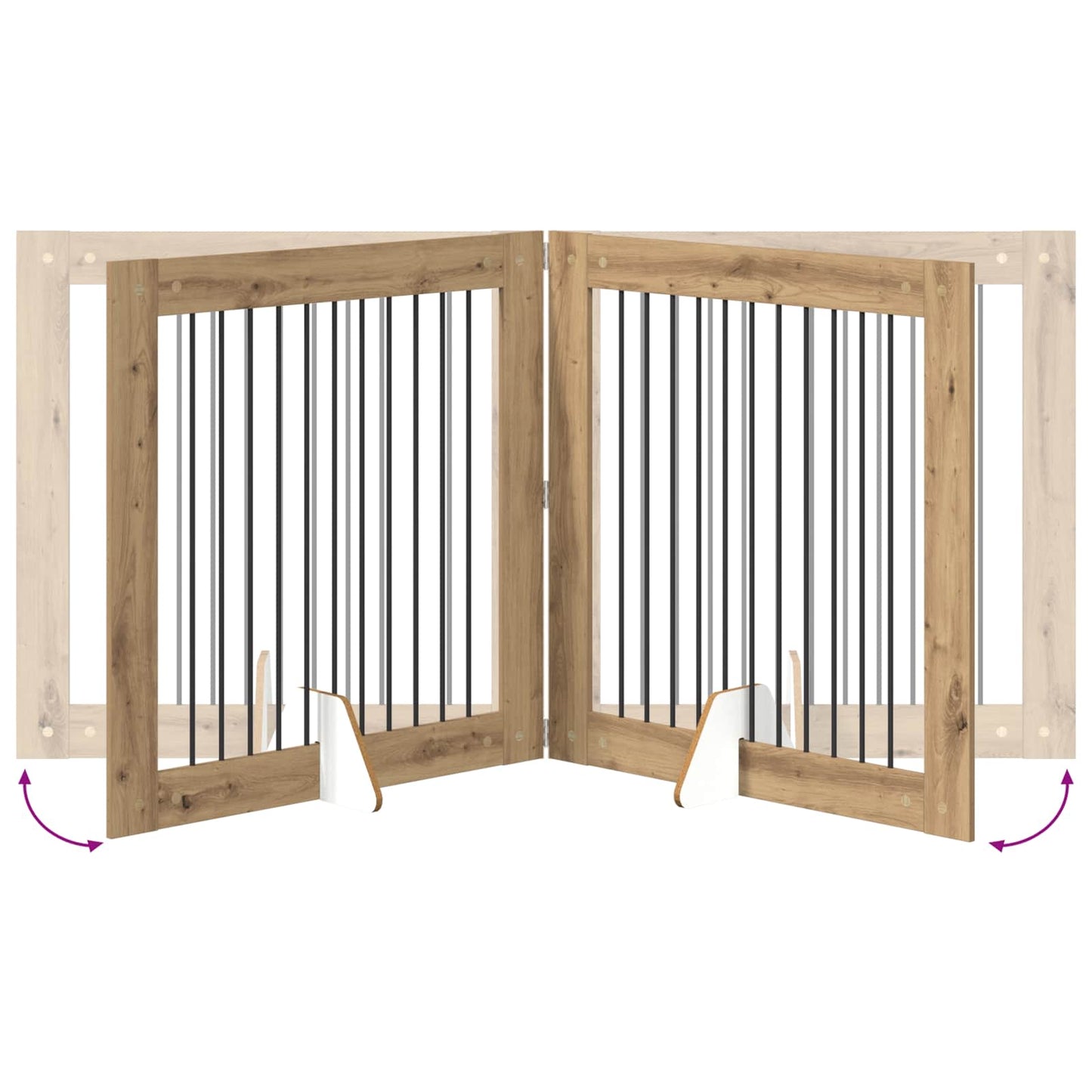 Cancello per cani con supporti 2 pcs Rovere Artigianale | homemem39