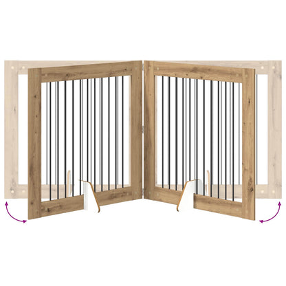 Cancello per cani con supporti 2 pcs Rovere Artigianale | homemem39