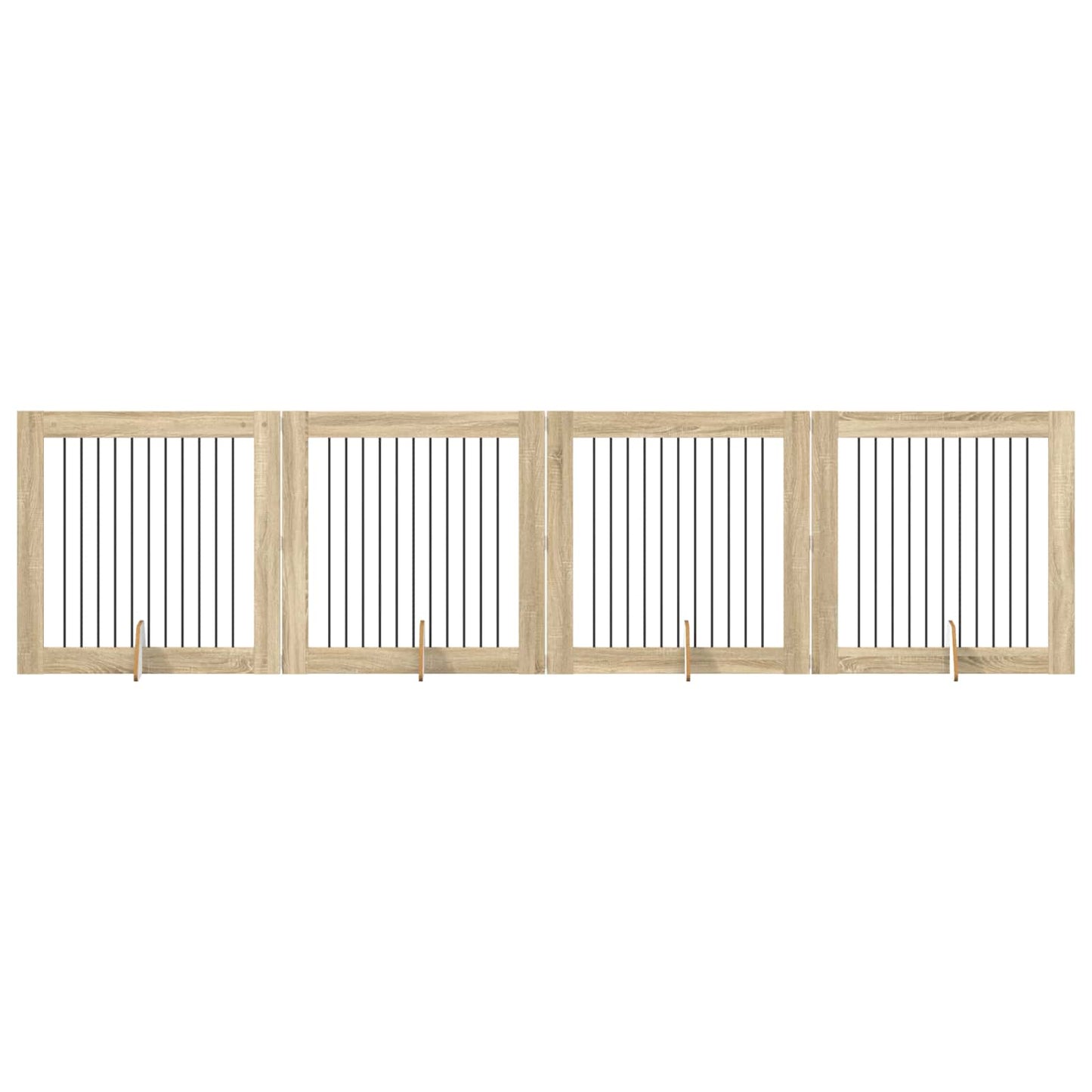 Cancello per cani con supporti 4 pcs Rovere Sonoma 100 x 100 cm | homemem39