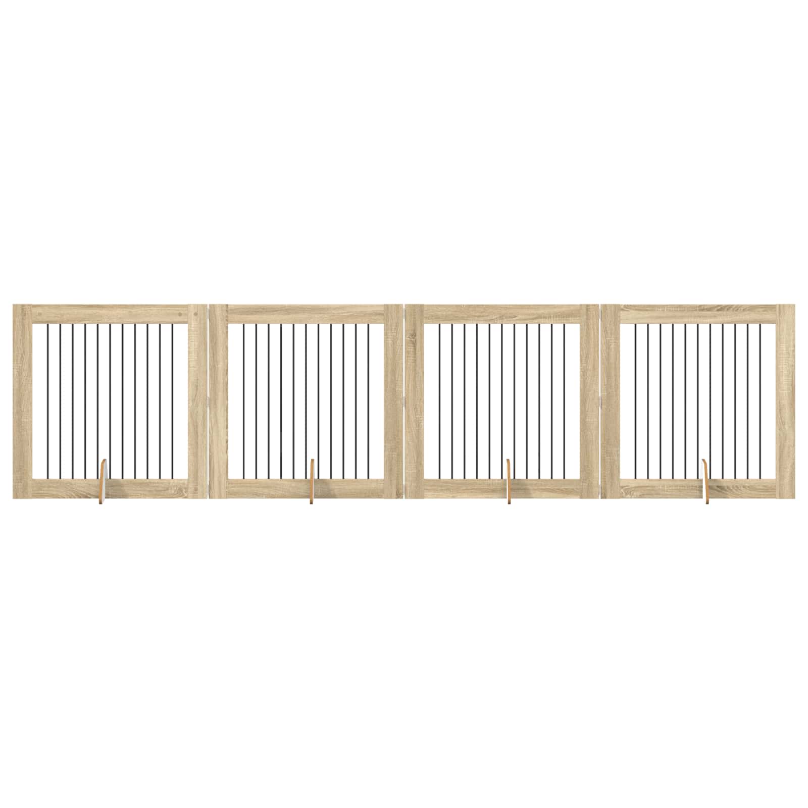 Cancello per cani con supporti 4 pcs Rovere Sonoma 100 x 100 cm | homemem39