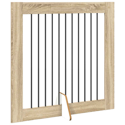 Cancello per cani con supporti 4 pcs Rovere Sonoma 100 x 100 cm | homemem39