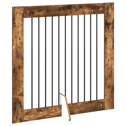 Cancello per cani con supporti 4 pcs Rovere Fumo 100 x 100 cm | homemem39