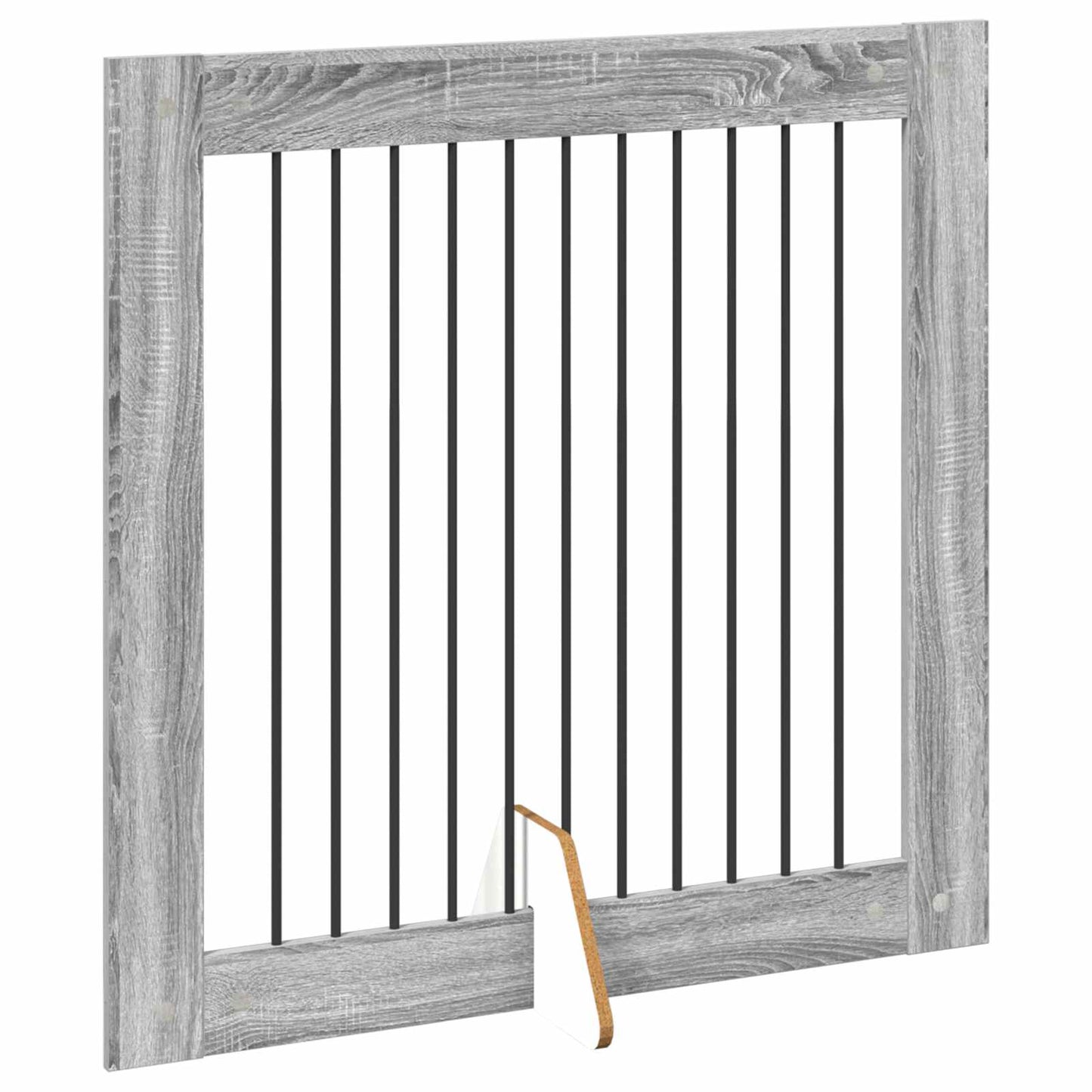 Cancello per cani con supporti 4 pcs Grigio Sonoma 100 x 100 cm | homemem39