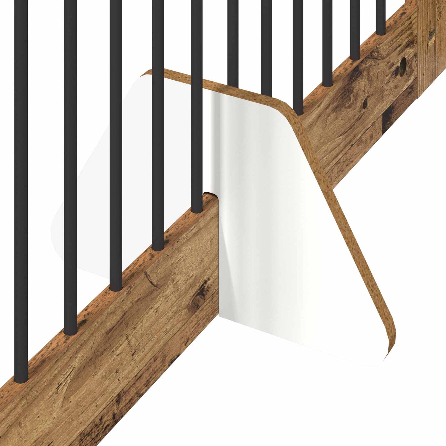 Cancello per cani con supporti 4 pcs Legno antico 100 x 100 cm | homemem39