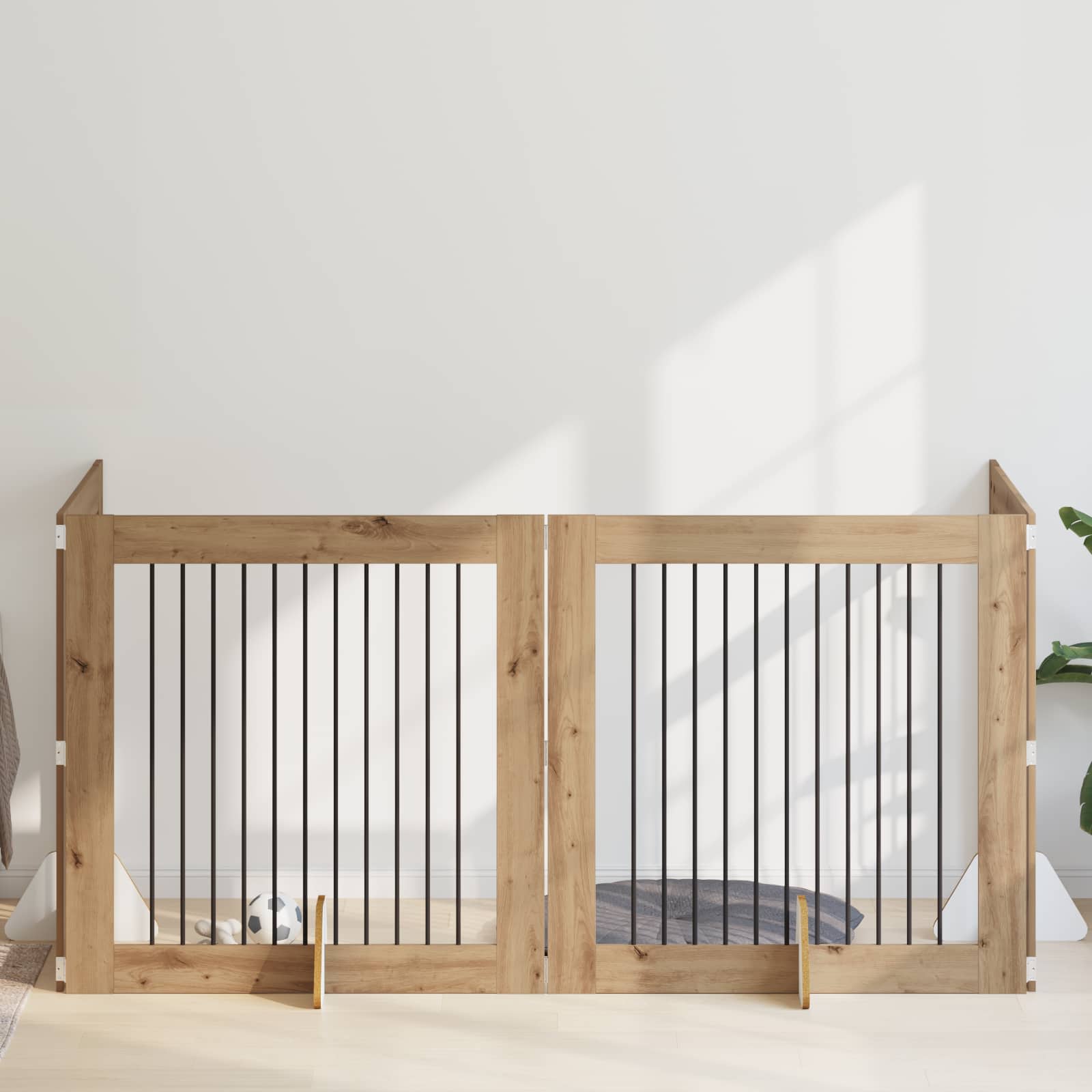 Cancello per cani con supporti 4 pcs Rovere Artigianale | homemem39