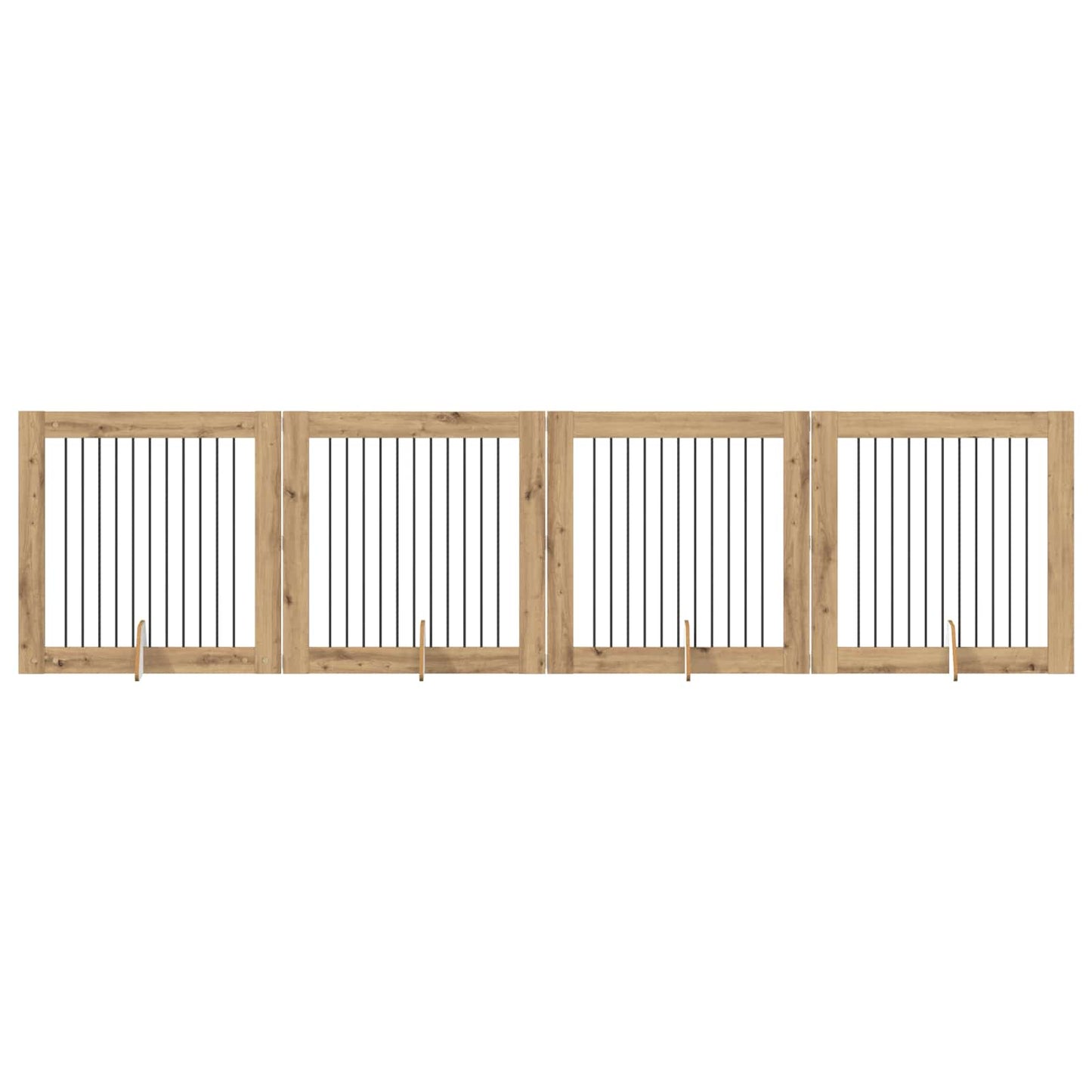 Cancello per cani con supporti 4 pcs Rovere Artigianale | homemem39