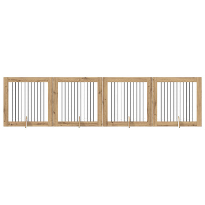 Cancello per cani con supporti 4 pcs Rovere Artigianale | homemem39