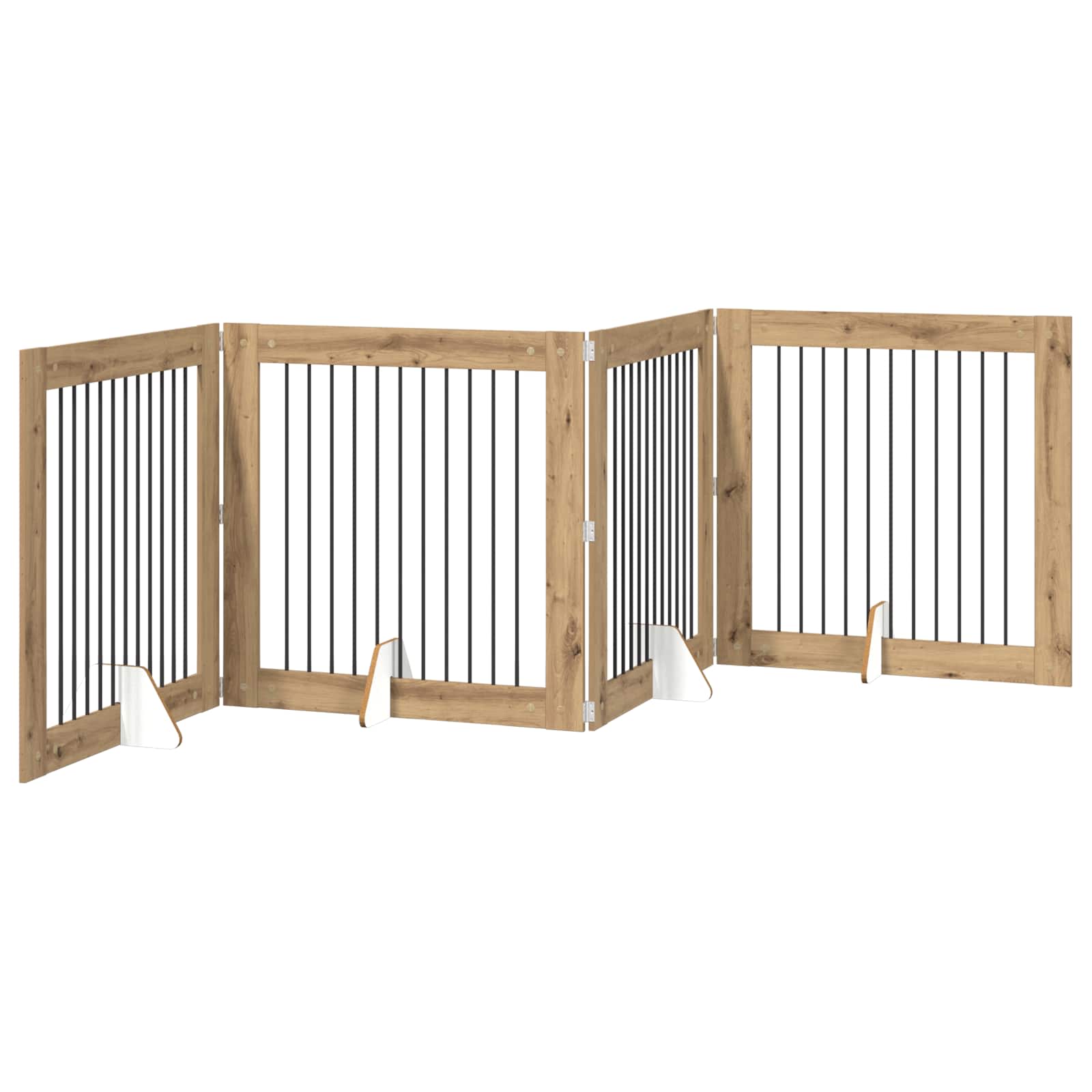 Cancello per cani con supporti 4 pcs Rovere Artigianale | homemem39