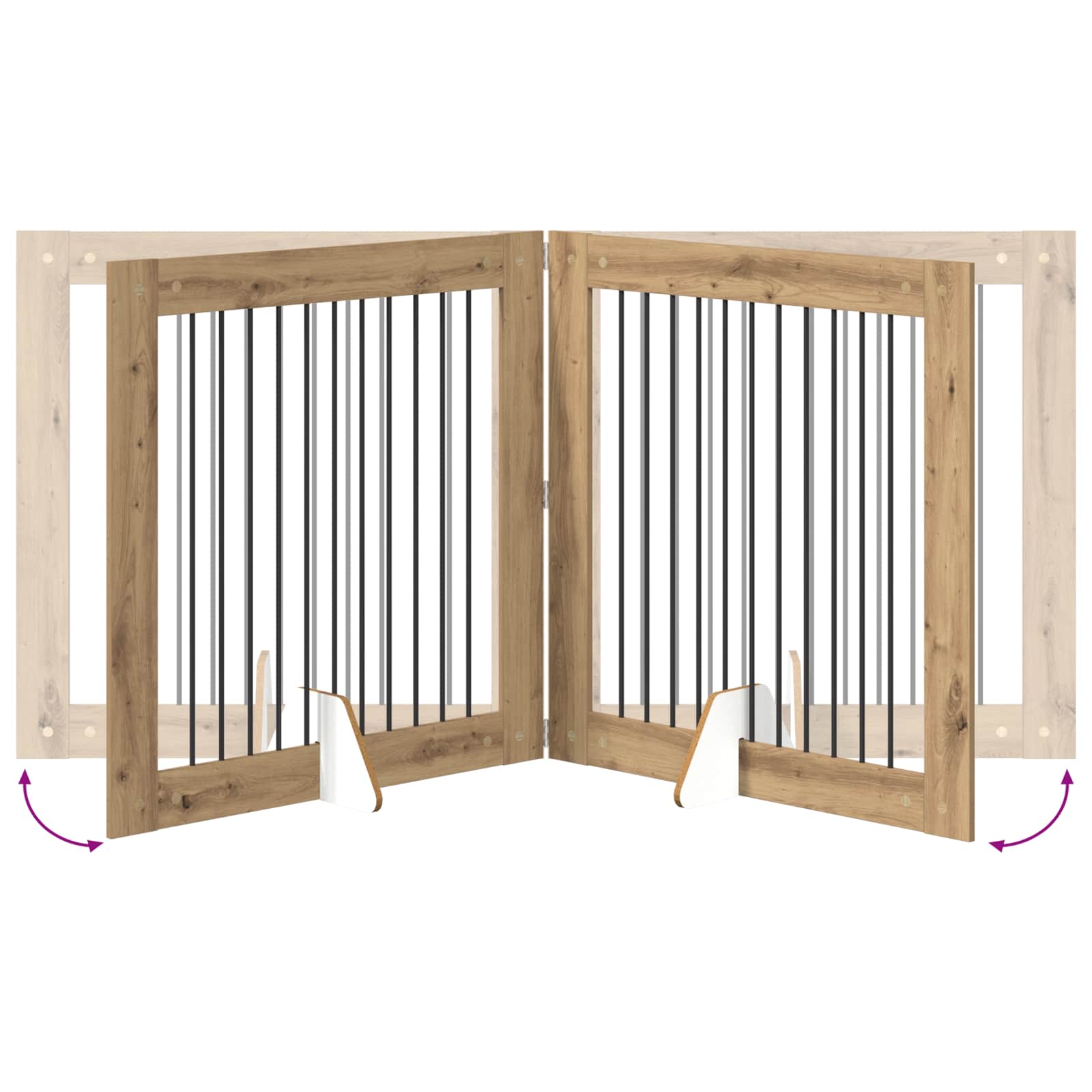 Cancello per cani con supporti 4 pcs Rovere Artigianale | homemem39