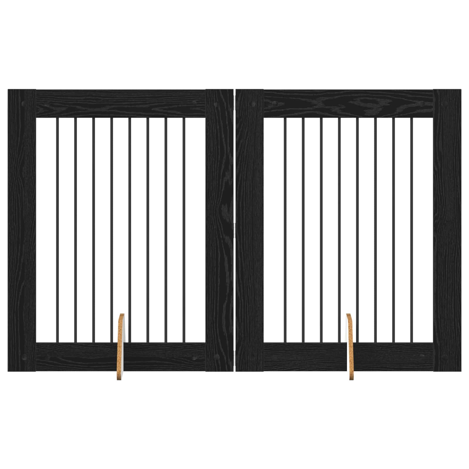 Cancello per cani con supporti 2 pcs Rovere Nero 80 x 100 cm | homemem39