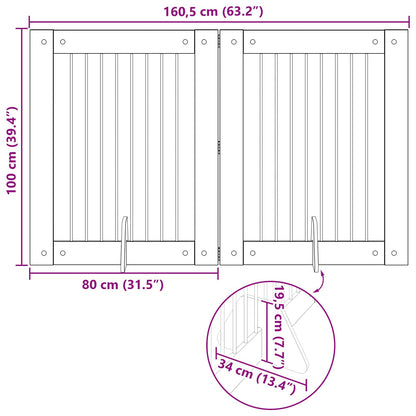 Cancello per cani con supporti 2 pcs Rovere Nero 80 x 100 cm | homemem39