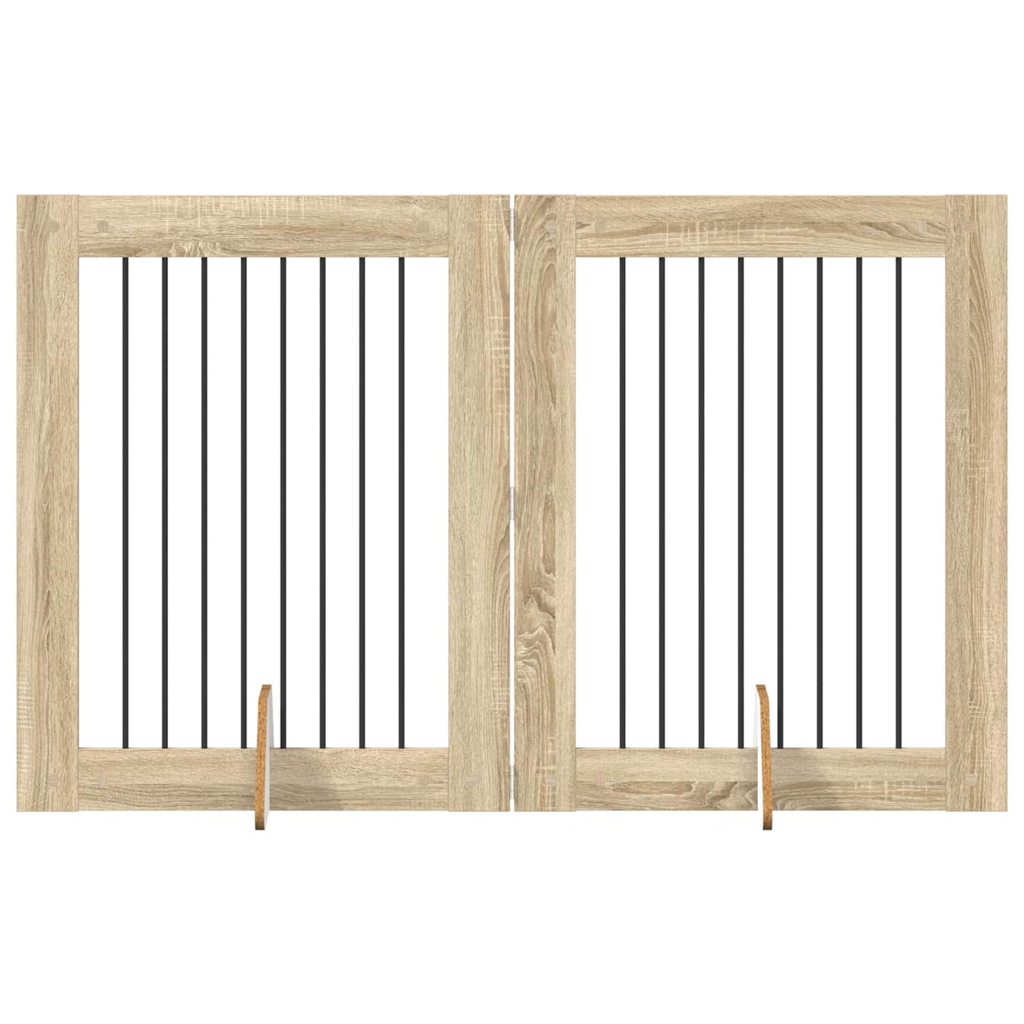 Cancello per cani con supporti 2 pcs Rovere Sonoma 80 x 100 cm | homemem39