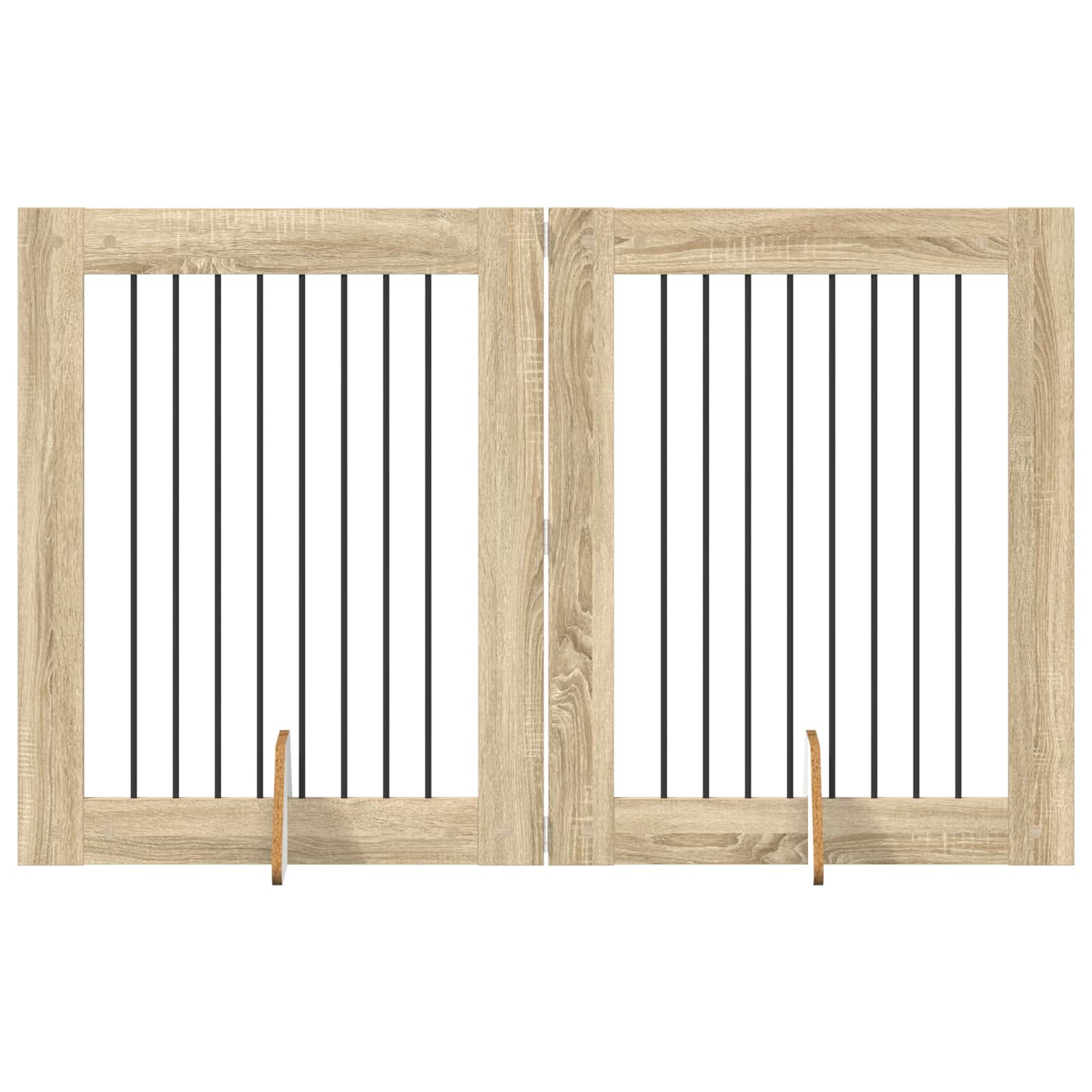 Cancello per cani con supporti 2 pcs Rovere Sonoma 80 x 100 cm | homemem39