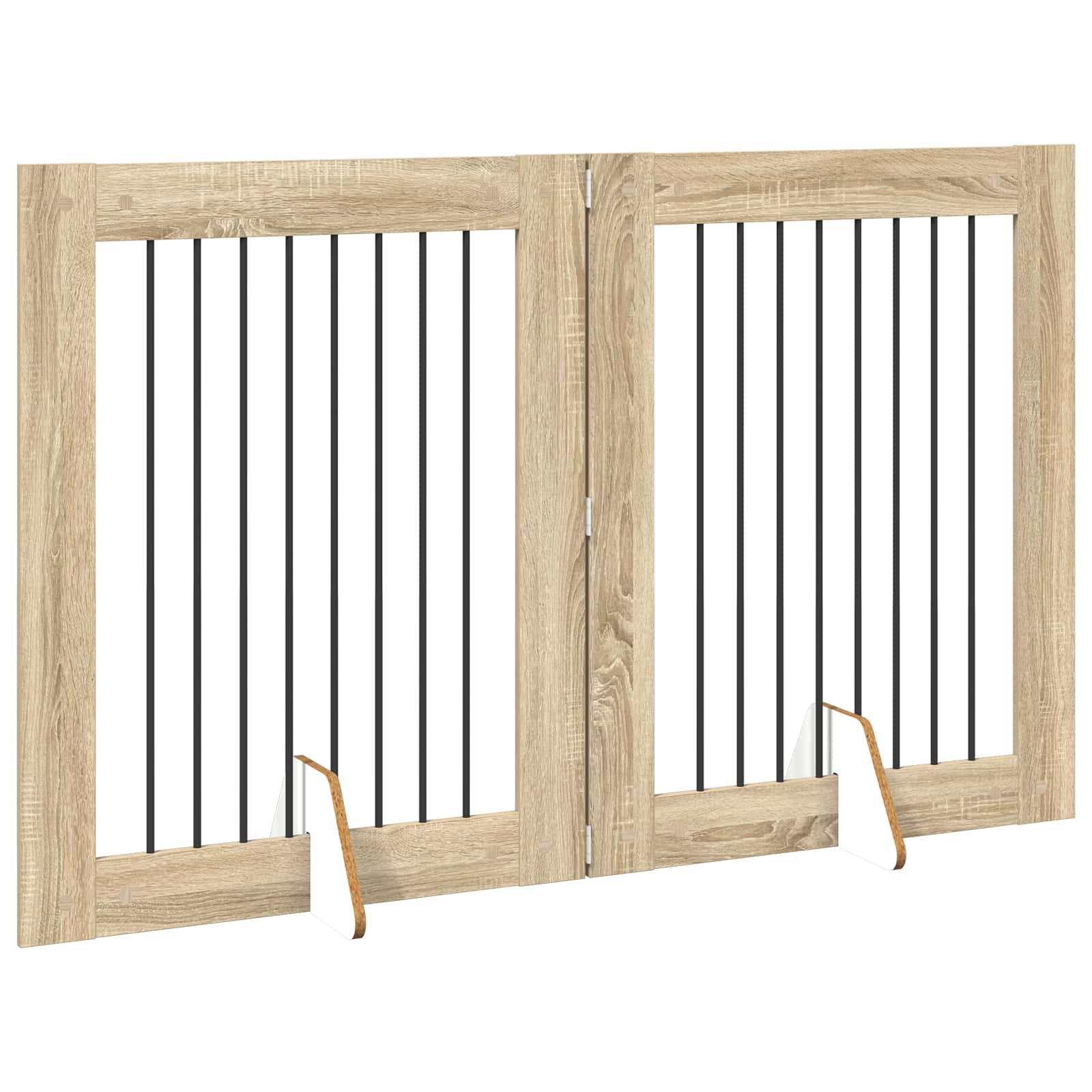 Cancello per cani con supporti 2 pcs Rovere Sonoma 80 x 100 cm | homemem39