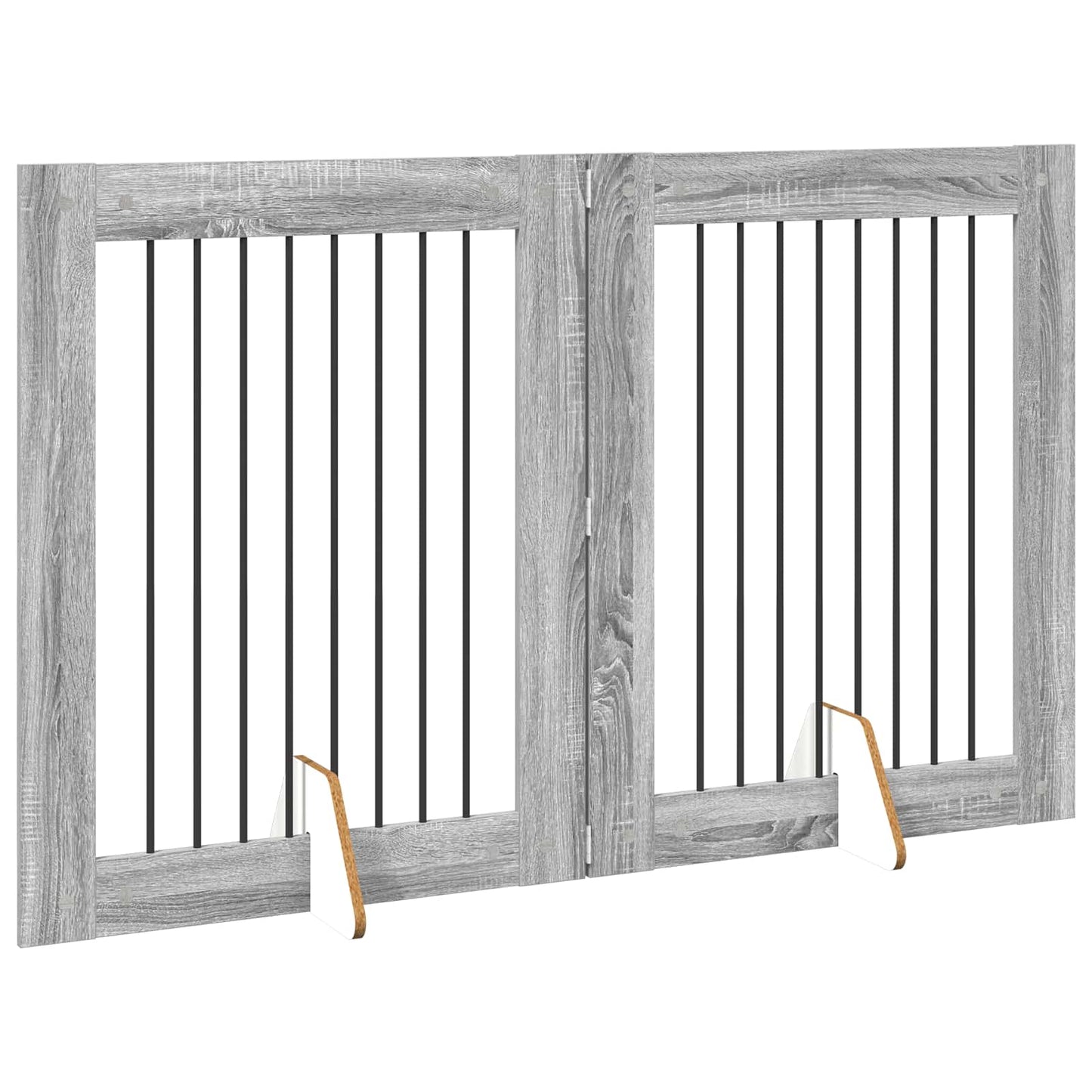 Cancello per cani con supporti 2 pcs Grigio Sonoma 80 x 100 cm | homemem39