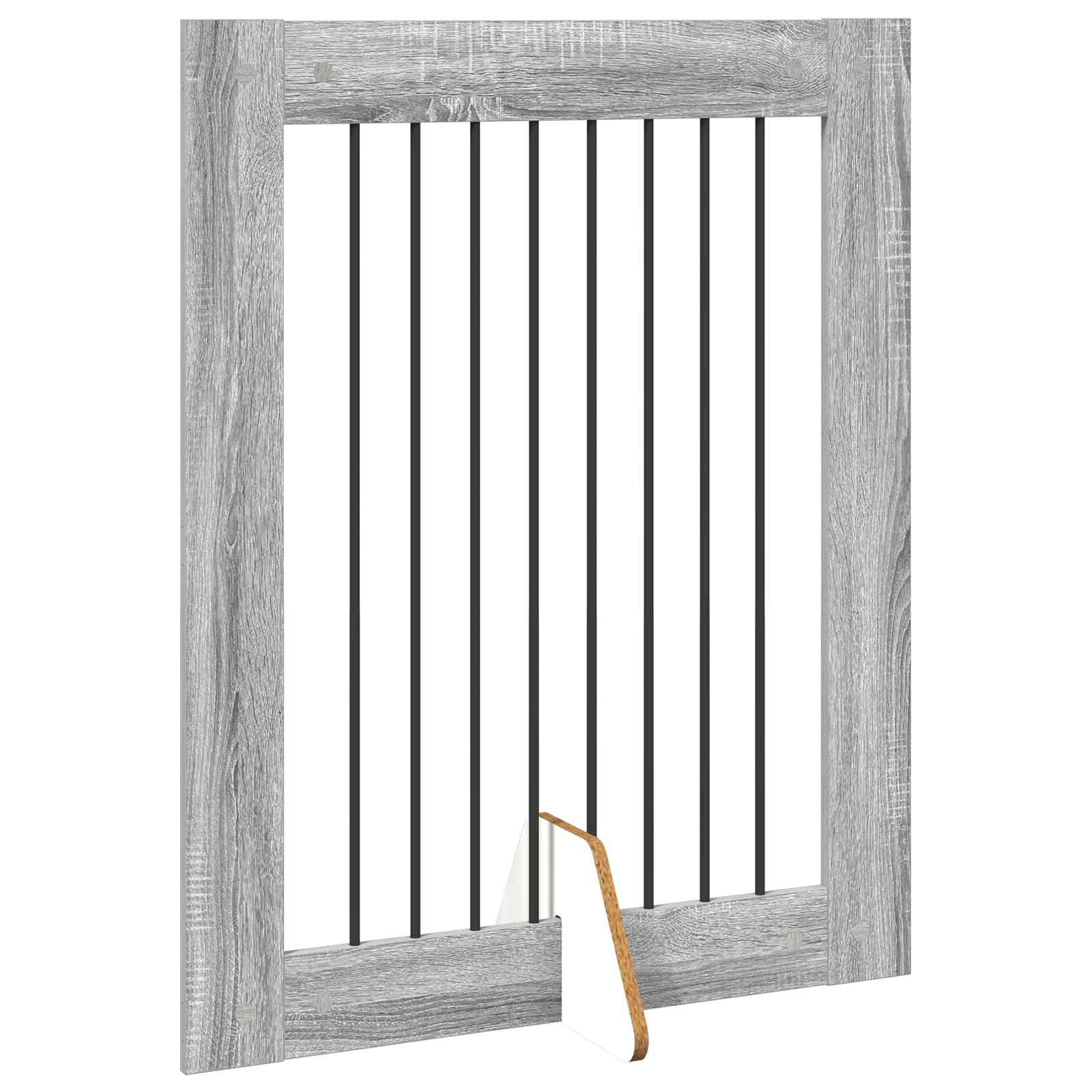 Cancello per cani con supporti 2 pcs Grigio Sonoma 80 x 100 cm | homemem39