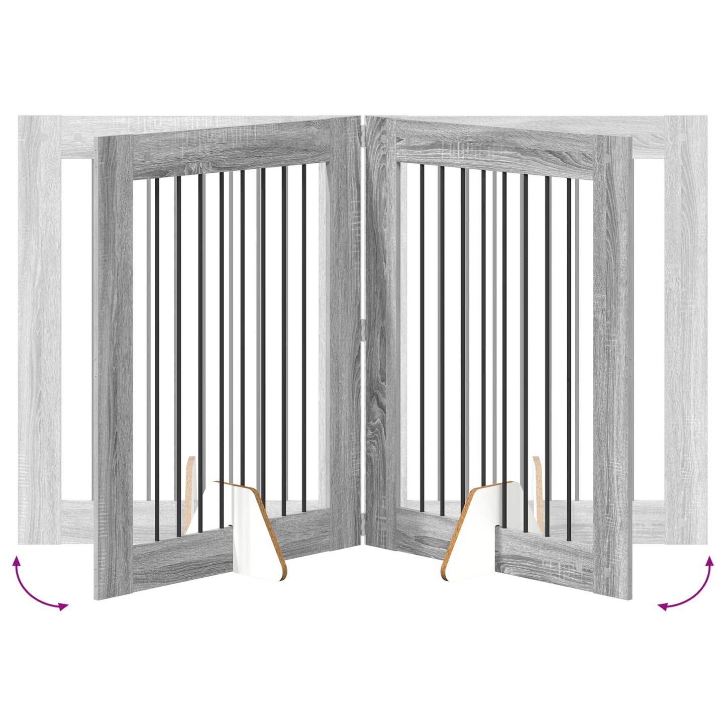 Cancello per cani con supporti 2 pcs Grigio Sonoma 80 x 100 cm | homemem39