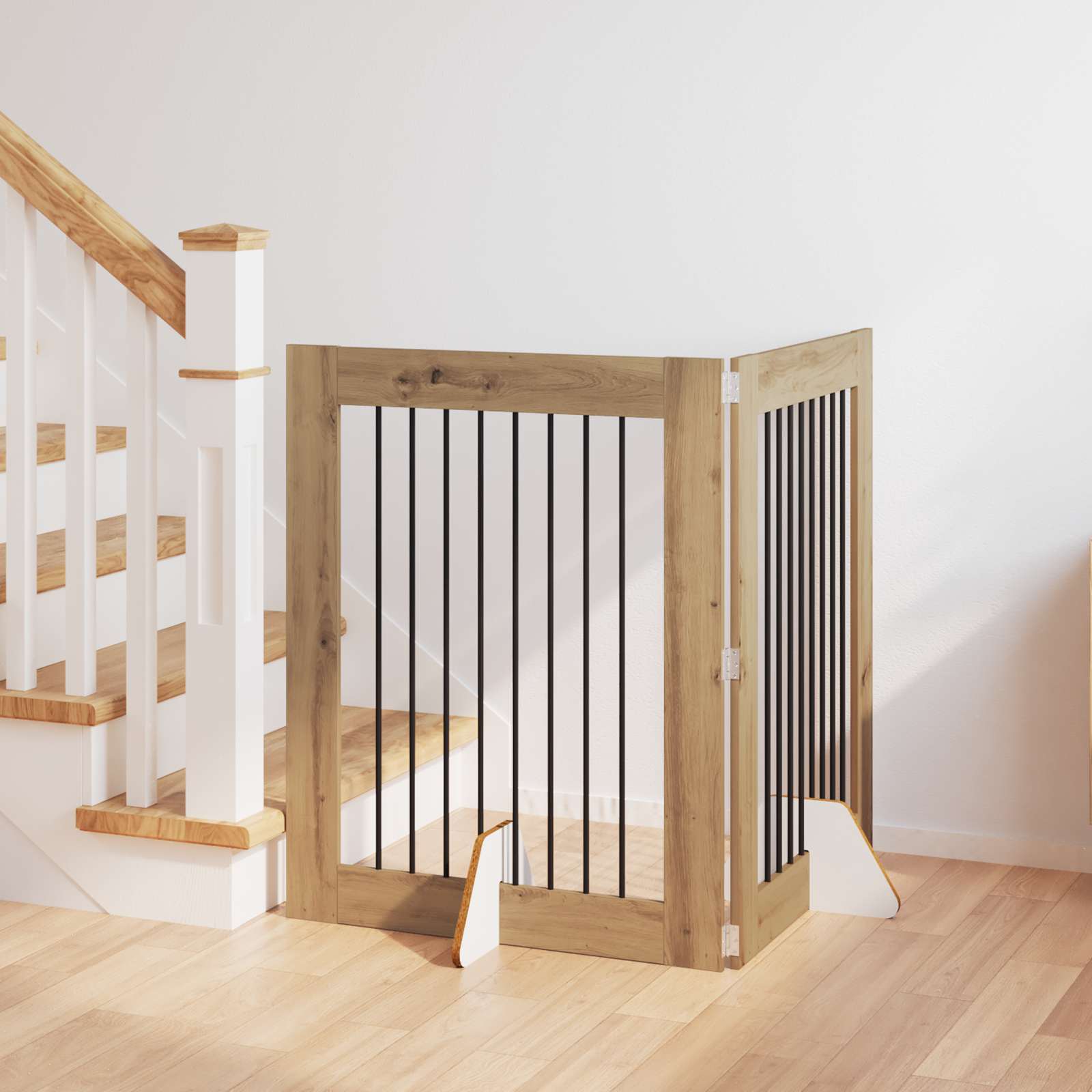Cancello per cani con supporti 2 pcs Rovere Artigianale | homemem39