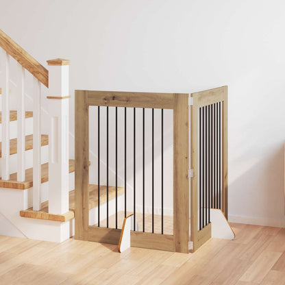 Cancello per cani con supporti 2 pcs Rovere Artigianale | homemem39