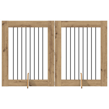 Cancello per cani con supporti 2 pcs Rovere Artigianale | homemem39