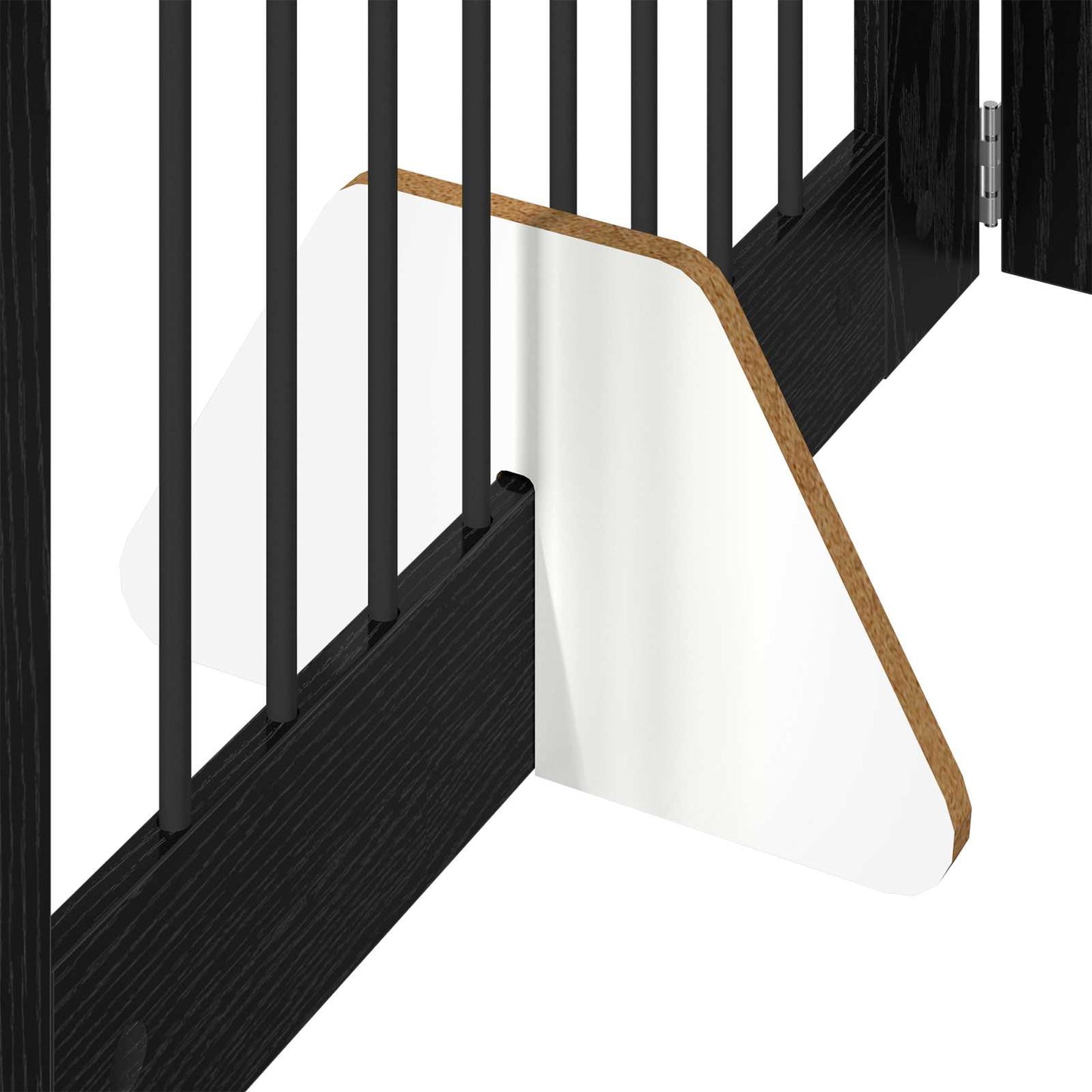 Cancello per cani con supporti 4 pcs Rovere Nero 80 x 100 cm | homemem39