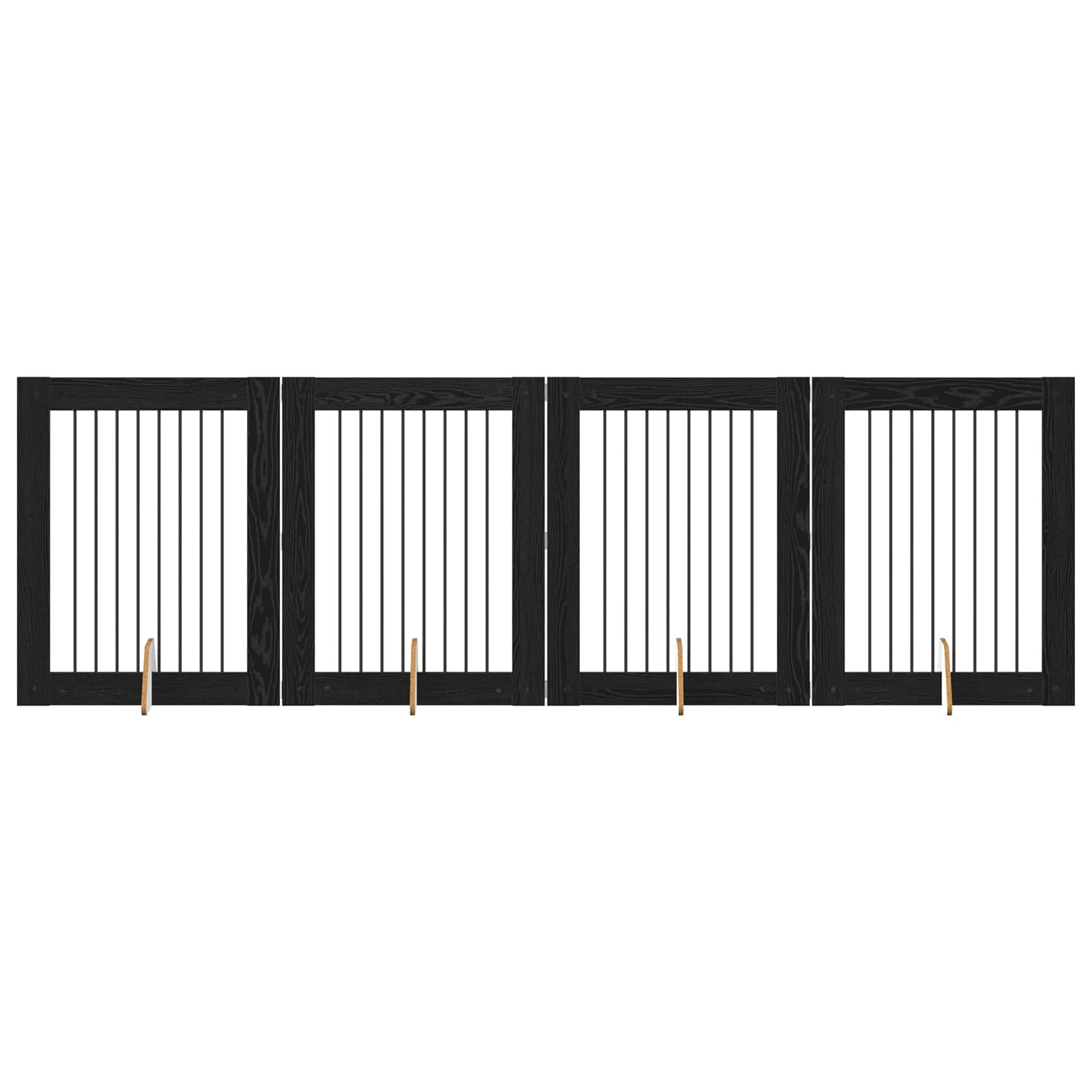 Cancello per cani con supporti 4 pcs Rovere Nero 80 x 100 cm | homemem39