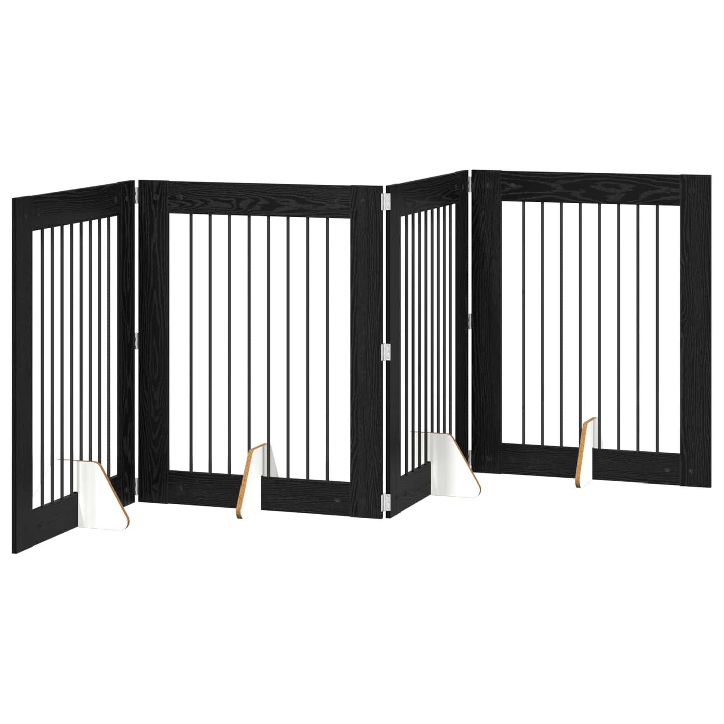 Cancello per cani con supporti 4 pcs Rovere Nero 80 x 100 cm | homemem39