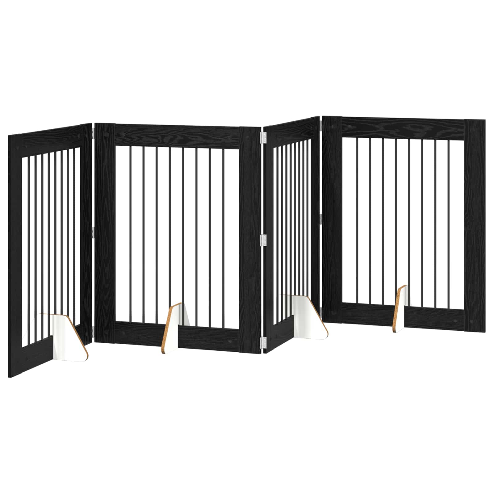 Cancello per cani con supporti 4 pcs Rovere Nero 80 x 100 cm | homemem39