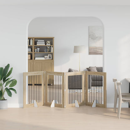 Cancello per cani con supporti 4 pcs Rovere Sonoma 80 x 100 cm | homemem39