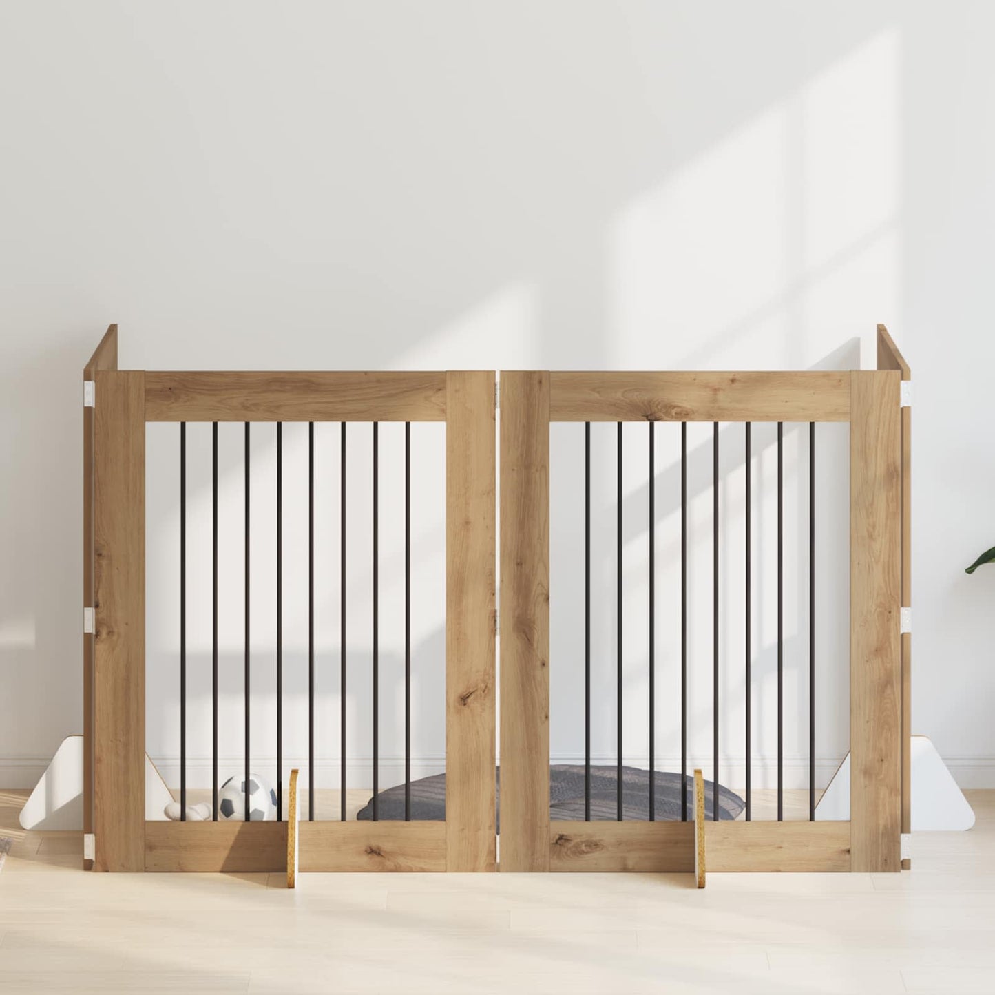 Cancello per cani con supporti 4 pcs Rovere Artigianale | homemem39