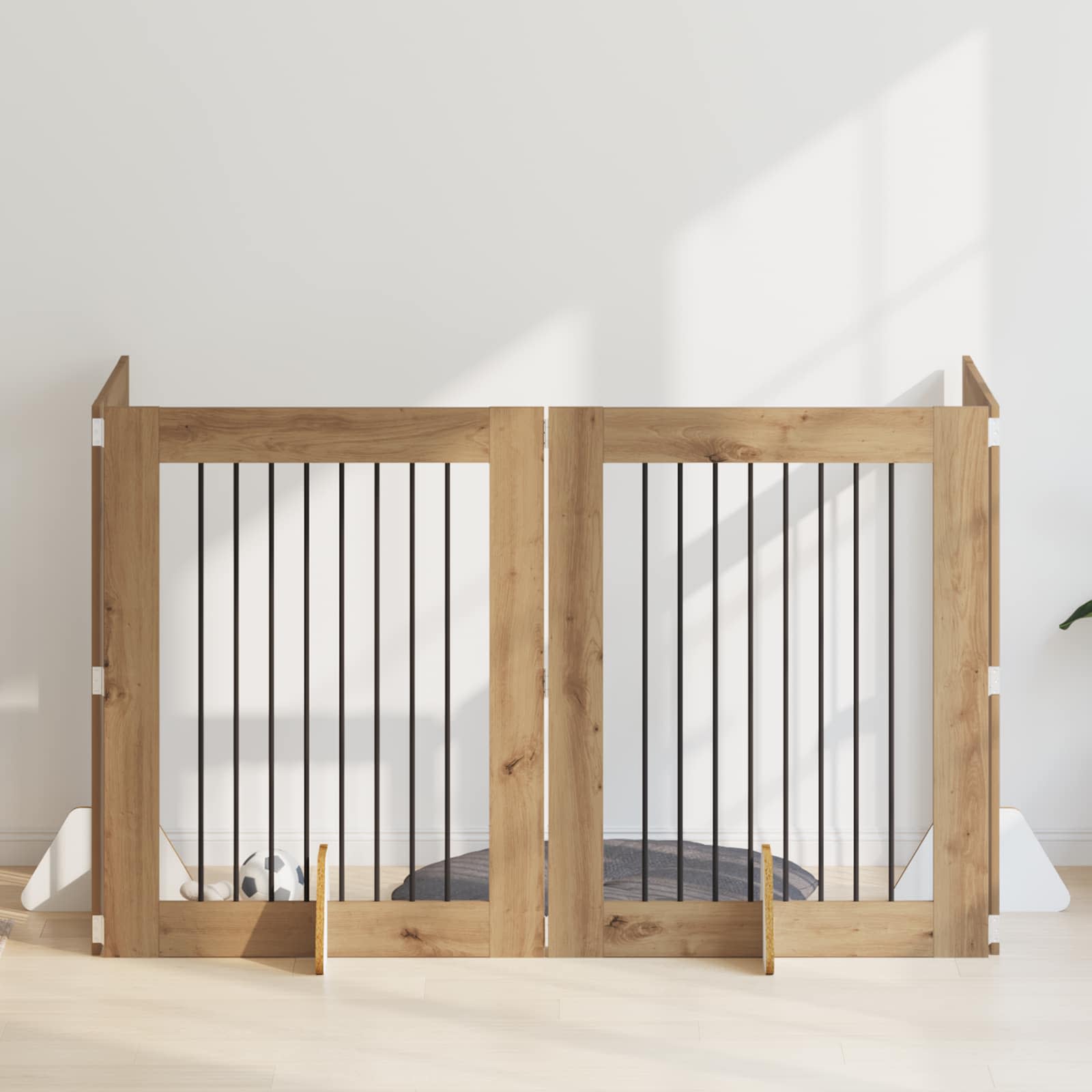 Cancello per cani con supporti 4 pcs Rovere Artigianale | homemem39