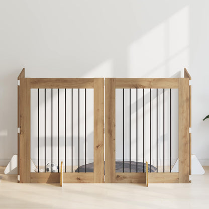 Cancello per cani con supporti 4 pcs Rovere Artigianale | homemem39