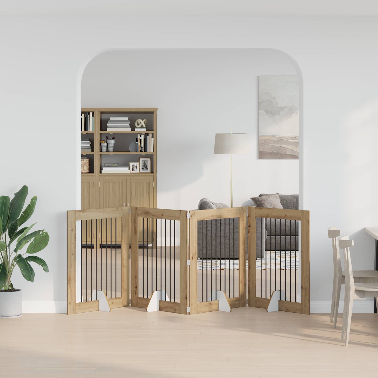 Cancello per cani con supporti 4 pcs Rovere Artigianale | homemem39