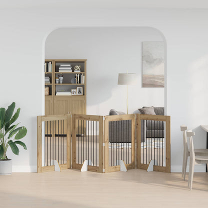 Cancello per cani con supporti 4 pcs Rovere Artigianale | homemem39