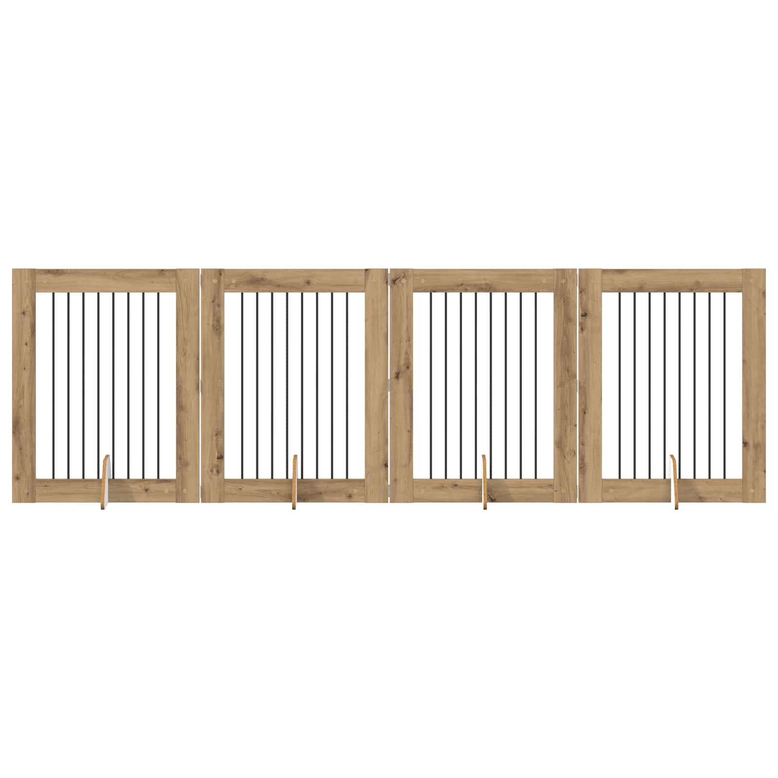 Cancello per cani con supporti 4 pcs Rovere Artigianale | homemem39