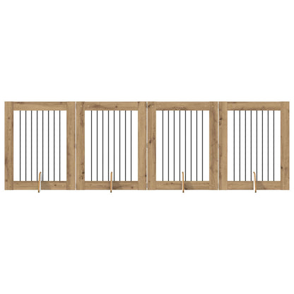 Cancello per cani con supporti 4 pcs Rovere Artigianale | homemem39