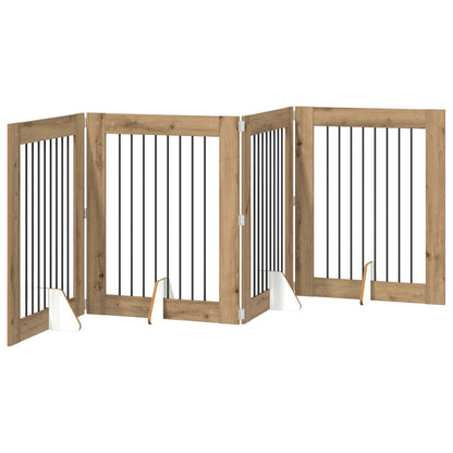 Cancello per cani con supporti 4 pcs Rovere Artigianale | homemem39
