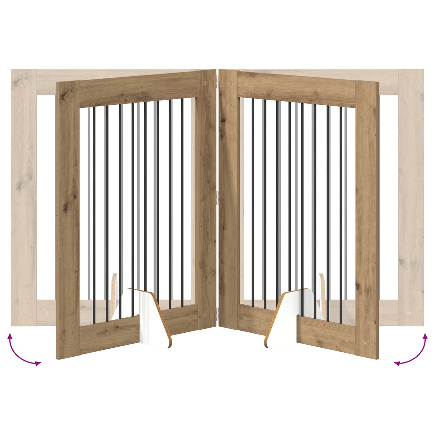 Cancello per cani con supporti 4 pcs Rovere Artigianale | homemem39