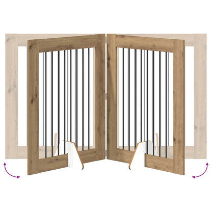 Cancello per cani con supporti 4 pcs Rovere Artigianale | homemem39