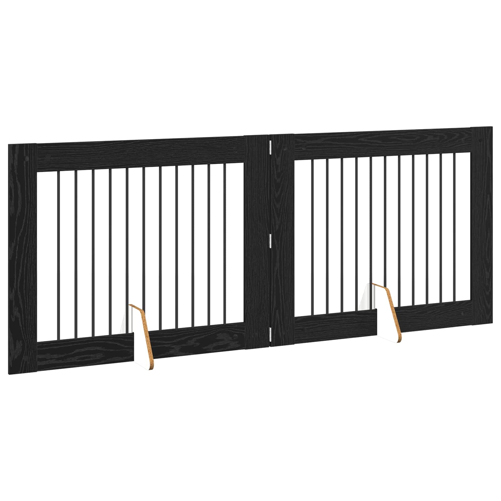 Cancello per cani con supporti 2 pcs Rovere Nero 100 x 80 cm | homemem39